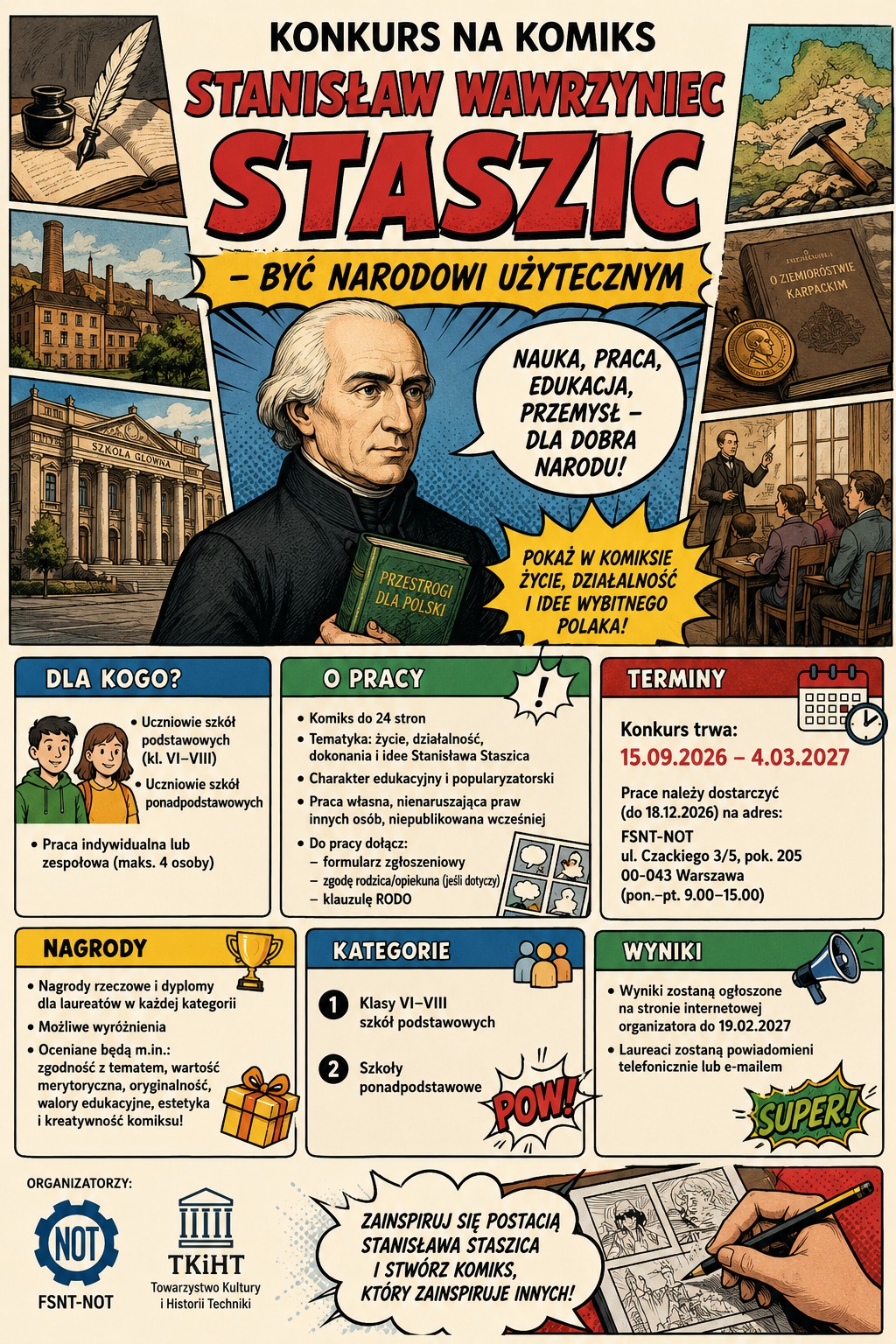 Konkurs na komiks o St. Staszicu-plakat